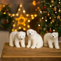 Artikel Eisbär Deko Figuren stehend und sitzend Weiß 16/20cm 3St