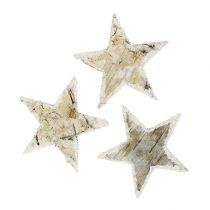 Artikel Birkensterne Natur beschneit 6,5cm 30 St