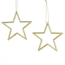 Artikel Deko Sterne Christbaumschmuck Gold Glitter 7,5cm 40 St