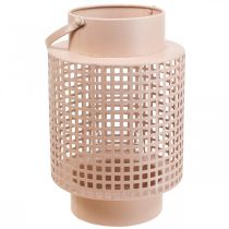Artikel Deko Laterne Rosa Windlicht Metall mit Henkel Ø18cm H29cm