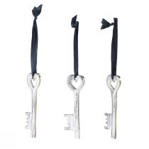 Artikel Deko Schlüssel Dekohänger Metall Silber Hochzeitsdeko 4x11cm 6St
