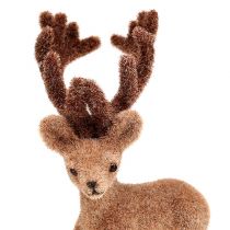 Artikel Deko Hirsch Mini Braun beflockt 11cm 6 St