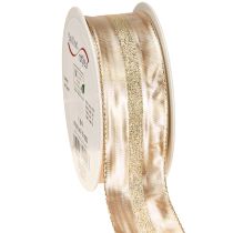 Artikel Dekoband Gold Glitzerband Weihnachtsband 40mm 20m