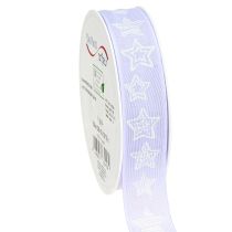 Artikel Dekoband mit Sternen Weihnachtsband Flieder 25mm 18m
