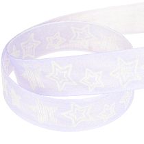 Artikel Dekoband mit Sternen Weihnachtsband Flieder 25mm 18m