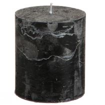 Artikel Durchgefärbte Kerzen Schwarz Stumpenkerzen 70×80mm 4 St