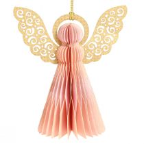 Artikel Engel Anhänger Papier Deko Weihnachten Apricot Gold 12cm 4 St