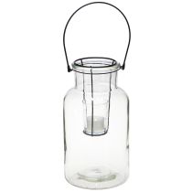 Artikel Flaschen Deko Windlicht Glas Metall Klar Schwarz Ø13cm