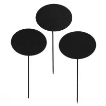 Artikel Pflanzetiketten Beetstecker Holz Holzschilder Oval Schwarz 19cm 12St