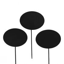Artikel Beetstecker Gartenstecker Holz Holzschilder Oval Schwarz H17,5cm 12St