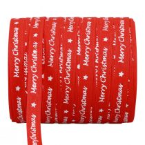 Artikel Geschenkband Rot „Merry Christmas“ Baumwolle 10mm 100m