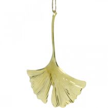 Artikel Ginkgoblatt-Anhänger, Adventsdeko, Metalldeko für den Herbst Golden L12cm 12 St