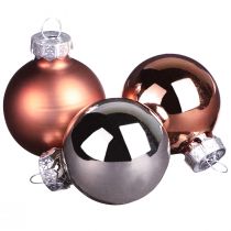 Artikel Glaskugeln Baum Weihnachten Silber Apricot Ø4cm 24 St