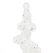 Artikel Glitter Eiszapfen zum Hängen Winterdeko Weiß 24cm 4St