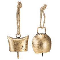 Artikel Glocken Christbaumschmuck Metall Vintage Gold 5cm 8 St