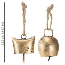 Artikel Glocken Christbaumschmuck Metall Vintage Gold 5cm 8 St