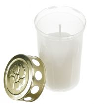 Artikel Grabkerzen Weiß Gold Ø5,5cm H11,5cm 24 Stunden 12 St