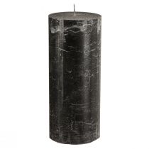 Artikel Große Stumpenkerzen Schwarz Marmoroptik 85x200mm 2 St