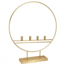 Artikel Großer Stabkerzenhalter im Ring Metall Gold Antik H77cm Für 4 Kerzen
