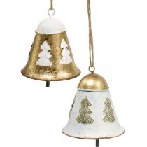 Artikel Weihnachtsglocken Vintage Weihnachtsdeko Golden Weiß 2 St
