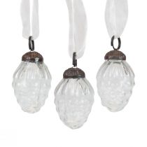 Artikel Weihnachtsschmuck Glas Dekohänger Glaszapfen 3×4,5cm 12 St