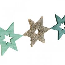 Artikel Streudeko Holz Stern Grün, Glitter Weihnachtsstern Mix 4cm 72 St