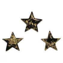 Artikel Holzsterne Sterne Weihnachten Schwarz Gold Glanz Ø5cm 8 St