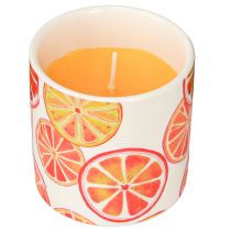 Artikel Kerzen Outdoor Keramik Topf Citronella Frucht H7cm 3St