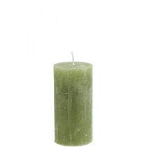 Artikel Durchgefärbte Kerzen Olivgrün Stumpenkerzen 50×100mm 4 St
