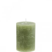 Artikel Durchgefärbte Kerzen Olivgrün Stumpenkerzen 70×100mm 4 St