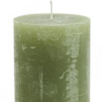 Artikel Durchgefärbte Kerzen Olivgrün Stumpenkerzen 70×120mm 4 St