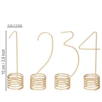 Artikel Kerzendeko Advent Zahlen 1-4 Mattgold Metall H10cm 4 St