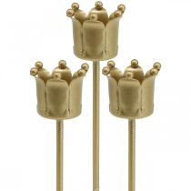 Artikel Kerzenhalter Krone Golden, Stabkerzenhalter Metall 4 St