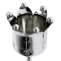 Artikel Kerzenhalter Krone Silber Ø3cm H12,5cm 4 St