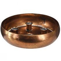 Artikel Kerzenhalter Schale für 4 Stabkerzen Antik Optik Bronze Ø22cm