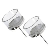 Artikel Kerzenhalter mit Glas Silber 4 St