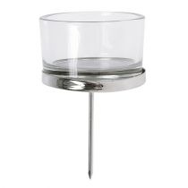 Artikel Kerzenhalter mit Glas Silber 4 St