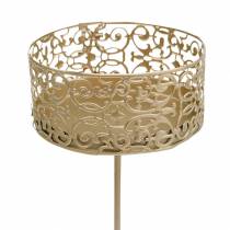Artikel Florale Kerzenhalter zum Stecken Golden Ø8,8cm H13,7cm 4 St Antik-Optik