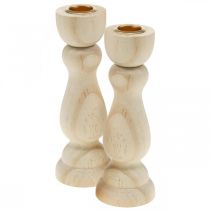 Artikel Kerzenhalter Holz Tischdeko für Stabkerzen H17cm 2 St