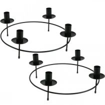 Artikel Kerzenring Stabkerzen Kerzenhalter Schwarz Ø33,5cm H11cm 2 St