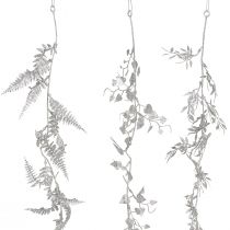 Artikel Künstliche Girlande Silber Glitter Farn Blättergirlande 180cm 3 St