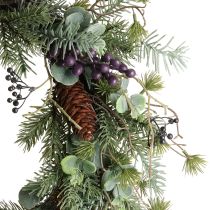 Artikel Künstlicher Adventskranz Deko Kranz Lila Beeren Ø45cm