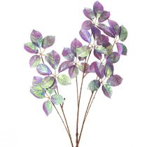 Artikel Kunstzweig Blätter Deko Violett Metallic L103cm 2St