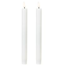 Artikel LED Kerzen Weiß Stabkerzen Wachs Warmweiß 24,5cm 2 St