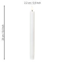Artikel LED Kerzen Weiß Stabkerzen Wachs Warmweiß 24,5cm 2 St