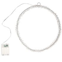 Artikel LED Ring Metall Deko zum Hängen Silber Warmweiß 30cm
