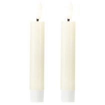 Artikel LED Stabkerze Creme Warmweiß Echtwachs H14,5cm 2 St