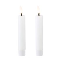 Artikel LED Stabkerze Weiße Wachskerze LED Warmweiß 14,5cm 2 St