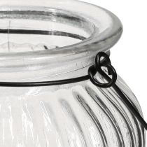 Artikel Laterne Glas Windlicht zum Hängen Henkel H18cm 2St