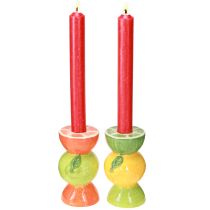 Artikel Limetten und Zitronen Deko Kerzenhalter Keramik H10,5cm 2St